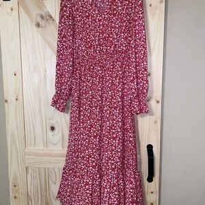 Floral Red Dress